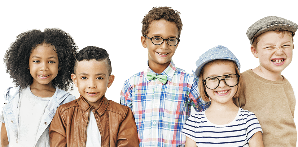 Group of children smiling